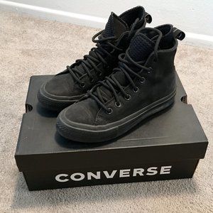 Converse - Black Waterproof Leather High-tops (Men's 4/Women's 6)